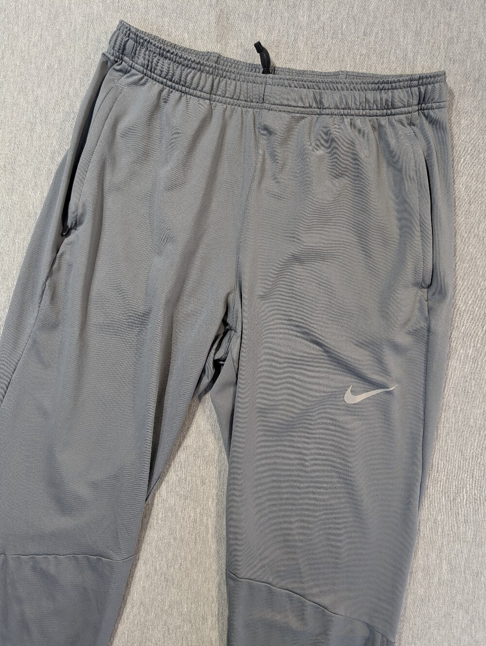 Nike Challenger Dri-Fit Running Pants Men's Large Grey Stretch Zip Ankle Pockets